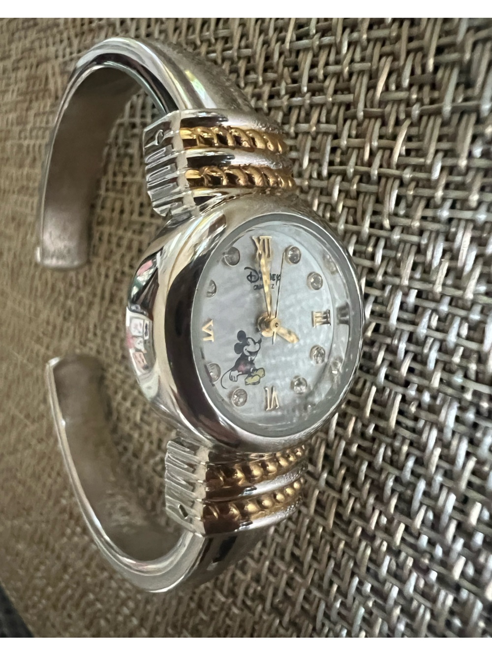 Silver and Gold Women's Disney quartz Mickey Mouse watch